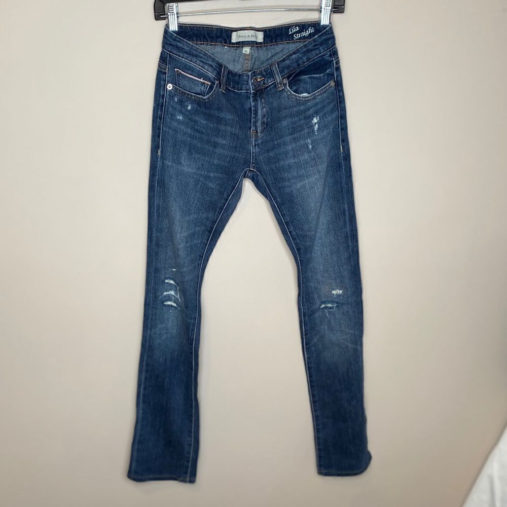 Henry & Belle Lila Straight Leg Distressed Jeans